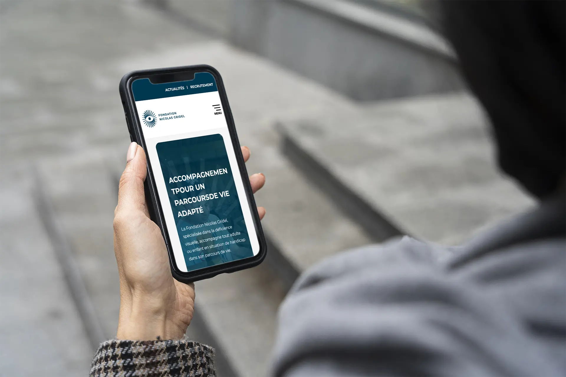 Mockup du site web en version mobile