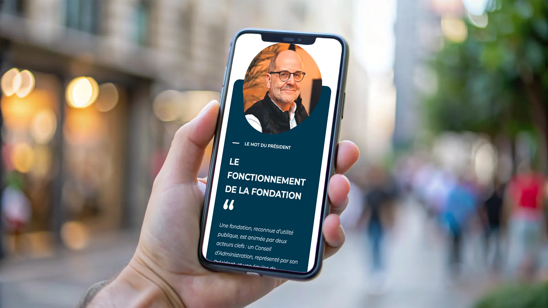 Mockup du site web en version mobile